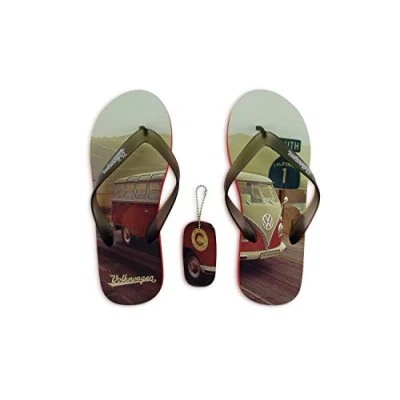 Image of BRISA VW Collection T1 Bus Beach Sandals XL (EU 42/43) Highway 1/red