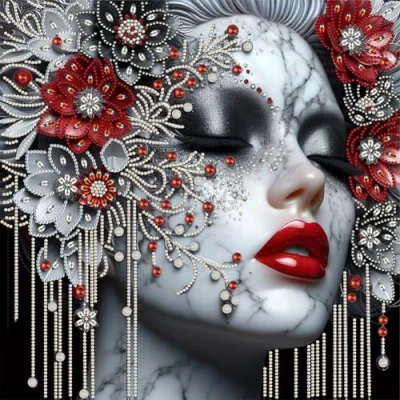 Image of Fiorky DIY 5D Diamond Art Painting Kits Partial Special Shaped Drill Kit Girl Gem Crafts 40x40cm