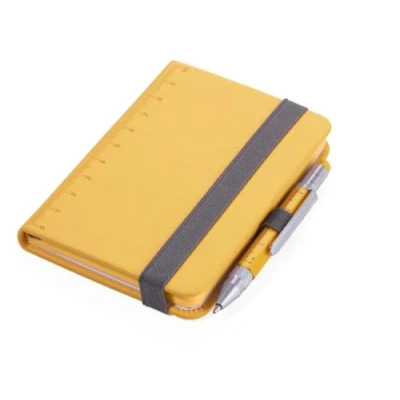 Image of Troika NPP25/YE Yellow A7 128 Sheet Notepad (128 Sheets, Yellow, Plain, A7, Faux Leather, 1 Pocket)