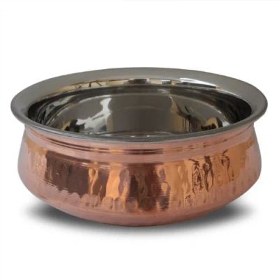 Image of Authentic Traditional Indian 7&quot; Copper Curry Balti Dish/Handi Pot