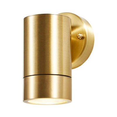 Image of LITECRAFT Talon Wall Light Outdoor Up or Down IP54 Rated Fitting Brass