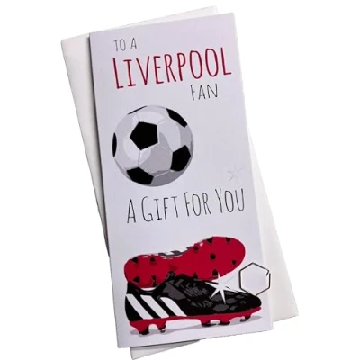 Image of WHITE COTTON CARDS 1 x Liverpool Football Birthday Money Wallet (WBW F7)