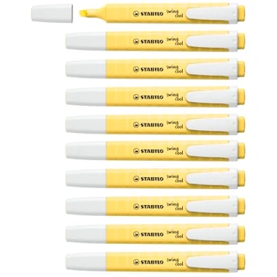 Image of Highlighter STABILO swing cool Pastel Pack of 10 Milky Yellow