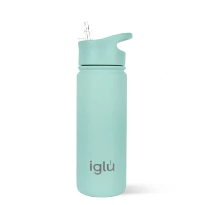 Image of iglu Reusable Water Bottles Premium Double Walled Stainless Steel 570ml Vacuum Insulated Bottle 24 Hours Cold &amp; 12 Hot Sweatproof BPA Free Great His Her Eco Friendly Gift Ocean Teal