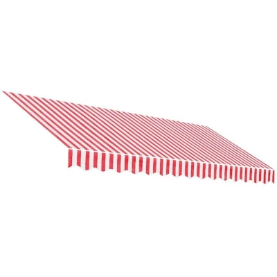 Image of vidaXL Awning Replacement Fabric 3.5x2.5m Red/White Stripe UV/Water Resistant Polyester Cover for Garden Patio