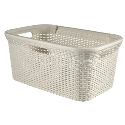 Image of Curver Style 45 Litre Laundry Basket, Vintage White