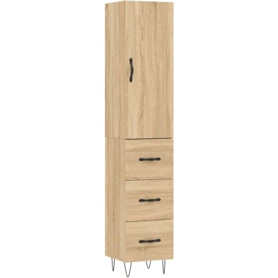 Image of Highboard Sonoma Oak 34.5x34x180 cm Engineered Wood vidaXL