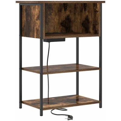 Image of Bedside Cabinet Smoked oak 55 x 31 76 cm Engineered wood Vidaxl