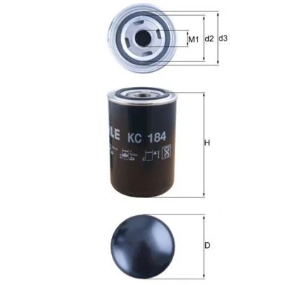 Image of 1411894, 1763776 Fuel Filter MAHLE ORIGINAL KC 184 Spin on