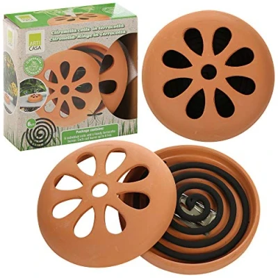 Image of 6 Citronella Scented Coils Outdoor Natural Fragrance Terracotta Burner (4)