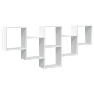 Image of vidaXL Wall Shelf Floating Storage Modern Style White Engineered Wood, 159 x 18 66 cm, for Dining Room and Living Room, Easy to Clean