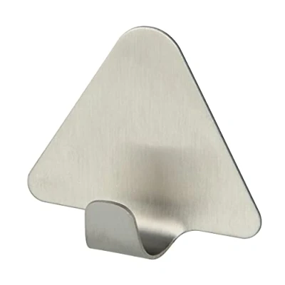 Image of FACKELMANN Self Adhesive Hooks, Stainless Steel, Silver, 10 x 55 7 cm