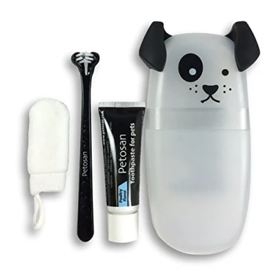 Image of Petosan Dental Kit for Toy Dogs and Puppies Vet Approved Toothbrush, Toothpaste, Finger Brush Set Small Breed, Puppy Oral Care