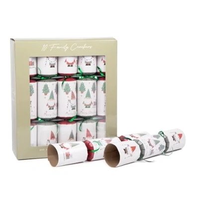 Image of Quickdraw 10 x Christmas Crackers 12&quot; Traditional Festive with Party Hats Jokes and Gifts Luxury Designs (Christmas Gonks)