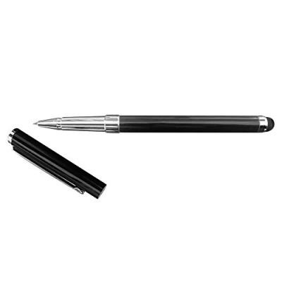 Image of QUALITY METAL ROLLER PEN. GLOSSY DESIGN MODERN PEN, FREE PEN REFILL AND POUCH INCLUDED (ROLLERBALL REFILL) (pen black 4)