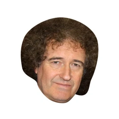 Image of FoxyPrinting Brian May Celebrity Cardboard Party Face Mask Fancy Dress