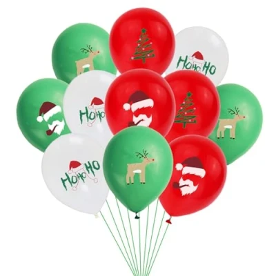 Image of Christmas Balloons 20Pcs Merry Xmas Balloons, Decorations, Red Green White Party Latex for New Year Birthday Decor Supplies