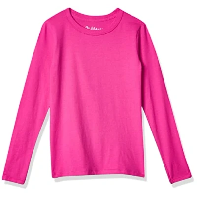 Image of Hanes Girls&#039; Long Sleeve T Shirt, Amaranth, X S