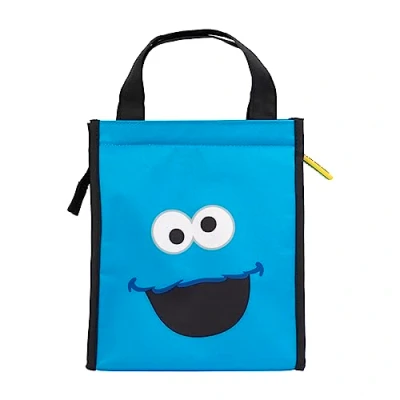 Image of Grupo Erik Sesame Street Lunch Bag 8 x 9 5 inches 20 23 13 cm Insulated Cool Box Cookie Monster Kids with Compartments School