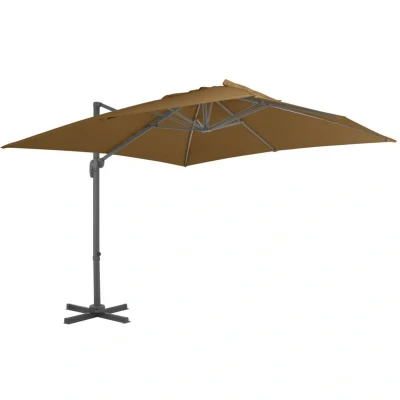 Image of vidaXL Cantilever Garden Parasol with Aluminium Pole 300x300 cm Taupe