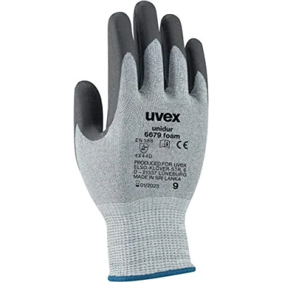 Image of uvex Unidur 6679 Foam Cut Protection Gloves 1 Pair Resistant Work Gloves, grey