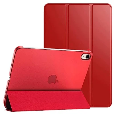 Image of PROTech Case for iPad 10th Generation 2022, Slim Stand Cover Gen 10.9 inch, Support Touch ID, Auto Wake/Sleep Smart Shell with Translucent Back (Red)