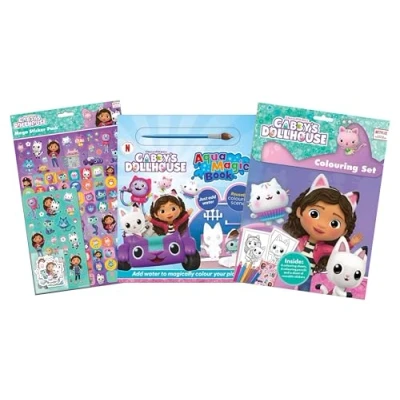 Image of Anila&#039;s Gabby&#039;s Dollhouse Activity Set with Aqua Magic, Stickers &amp; Colouring Set.