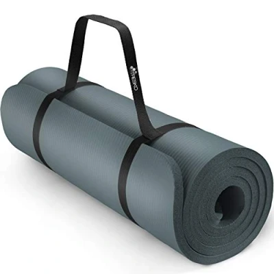Image of TRESKO Yoga Mat, Eco Friendly NBR, Non Slip Fitness Exercise Mat with Carry Strap for Yoga, Pilates and Gymnastics