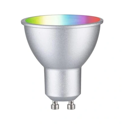 Image of Paulmann 29149 Standard 230V Smart Home Zigbee LED Reflector GU10 350lm 4.8W RGBW+ dimmable Chrome matt lamp, 4.8 W