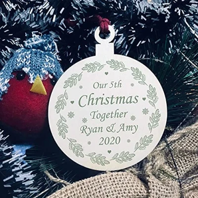 Image of Our 5th Christmas Together PERSONALISED Tree Decoration Couple Gift Keepsake