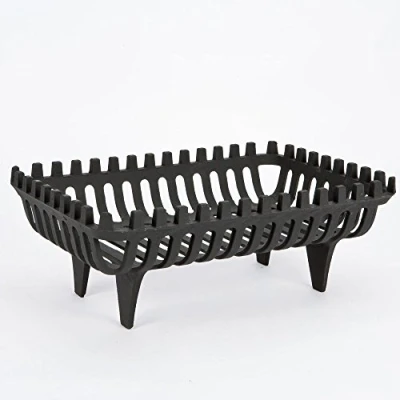 Image of Cromwell Black Cast Iron Basket Free standing Grate 46cm (18&quot;) for Wood / Logs Fire