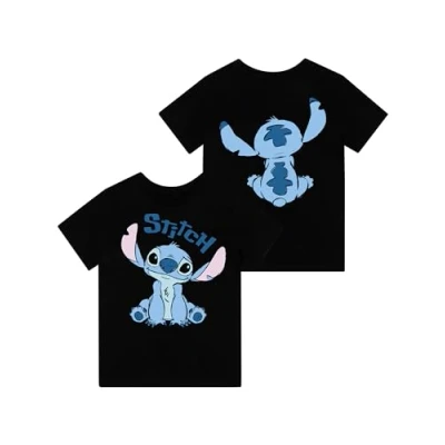 Image of Disney Lilo and Stitch Tshirt Clothes for Women Cotton Women’s T Shirts Official Merchandise Black X Small