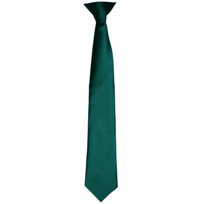 Image of Premier Colours Mens Satin Clip Tie (Bottle) Green One Size