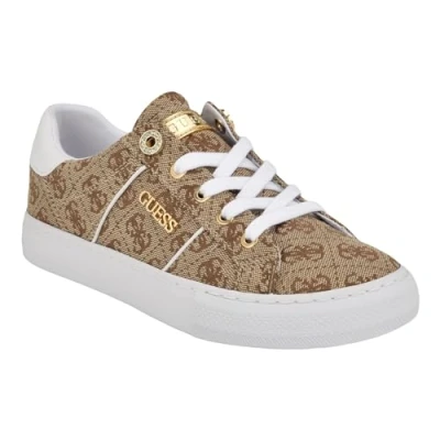 Image of GUESS Women&#039;s Loven Sneaker, Medium Brown 219, 6.5 UK