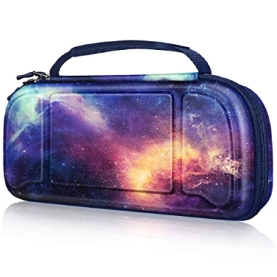 Image of FINTIE Carry Case for Hori Nintendo Switch Split Pad Pro Controller [Shockproof] Hard Shell Protective Cover Travel Bag with 30 Game Card Slots &amp; Inner Pocket (Galaxy)