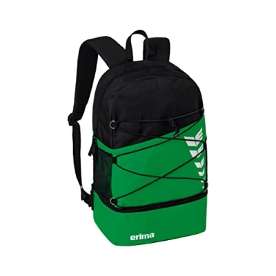 Image of Erima Unisex&#039;s Wings SIX Backpack, Emerald/Black, 30x18x45