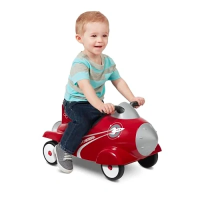 Image of Radio Flyer 600X Retro Rocket Ride on Toys, Ages 1 3, Red, L