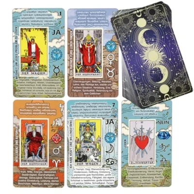 Image of TAROTIKA Learn to lay tarot cards, cards for beginners, no manual required, easy and quick deck with German meanings on you