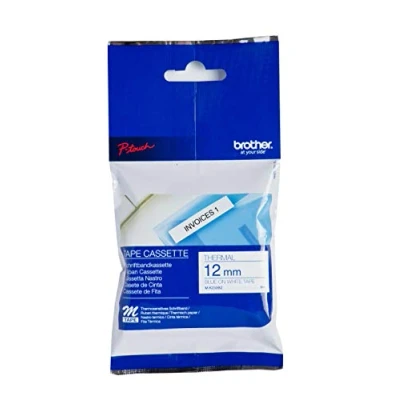 Image of Brother m K223BZ Labelling Tape Cassette, Blue on White, 12 mm (W) x 8 (L), Genuine Supplies