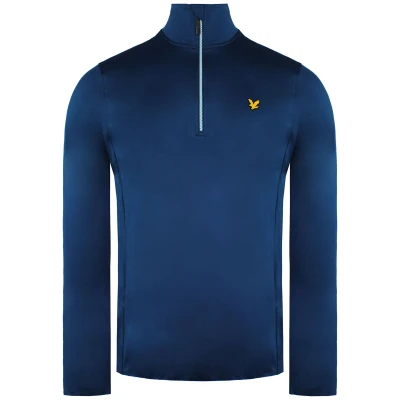 Image of Lyle &amp; Scott Mens Tech 1/4 Zip Midlayer Golf Sweater Deep Fjord S