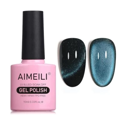 Image of AIMEILI Magnetic Gel Nail Polish Cat Magnet Eye Polish, UV LED Soak Off Glitter Varnish Art Manicure Pedicure, Long Lasting &amp; Easy to Apply 10ml 759