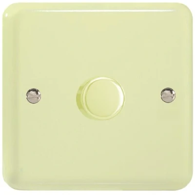 Image of Varilight V Pro Lily Pastel White Chocolate 1 Gang LED Dimmer Switch or 2 Way