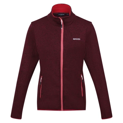 Image of Regatta Womens/Ladies Newhill Marl Full Zip Fleece Jacket (Burgundy/Rumba Red) Size 10 UK