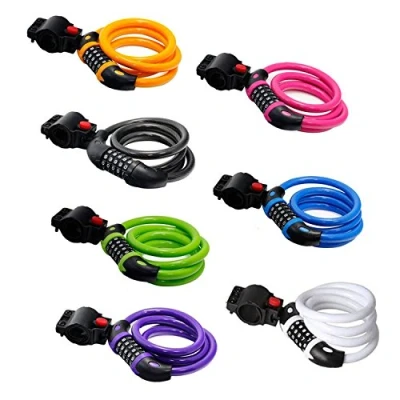 Image of Bike Lock, GoFriend Bicycle Lock High Security 5 Digit Resettable Combination Coiling Cable Best for Outdoors, 1.2mx12mm (Black)
