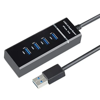 Image of SHANFEILU USB 3.0 Hub Splitter Extender 4 Port Data 5Gbps with 11.8&#039;&#039; Extended Cable &amp; LED Indicator for PC,Mac,Flash Drive,Mobile HDD,Laptop,Printer