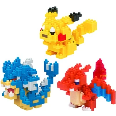 Image of nanoblock 3 Set Bundle Gyarados, Charizard and Pikachu Adjustable Pokemon Characters (Japan Import)