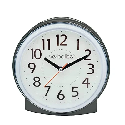 Image of Verbalise Analogue Talking Clock with 2 Daily Alarms, Speaks Time and Date. Black VTC 10BK