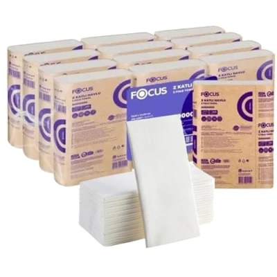 Image of Z Fold Paper Towels, Multifold 2 ply Disposable Hand Towels in Packs of 2400=12x200 Sheets. Interfold White Towel Soft &amp; Absorbent, Dispenser use Both for Individuals Businesses.