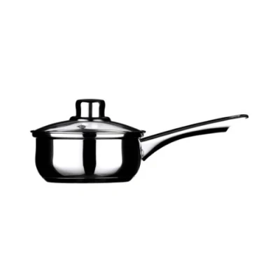 Image of Premier Housewares Saucepan with Glass Lid, 16 cm Stainless Steel
