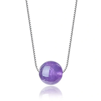 Image of COAI 925 Sterling Silver Necklace Crystal Birthstone for Women, Amethyst